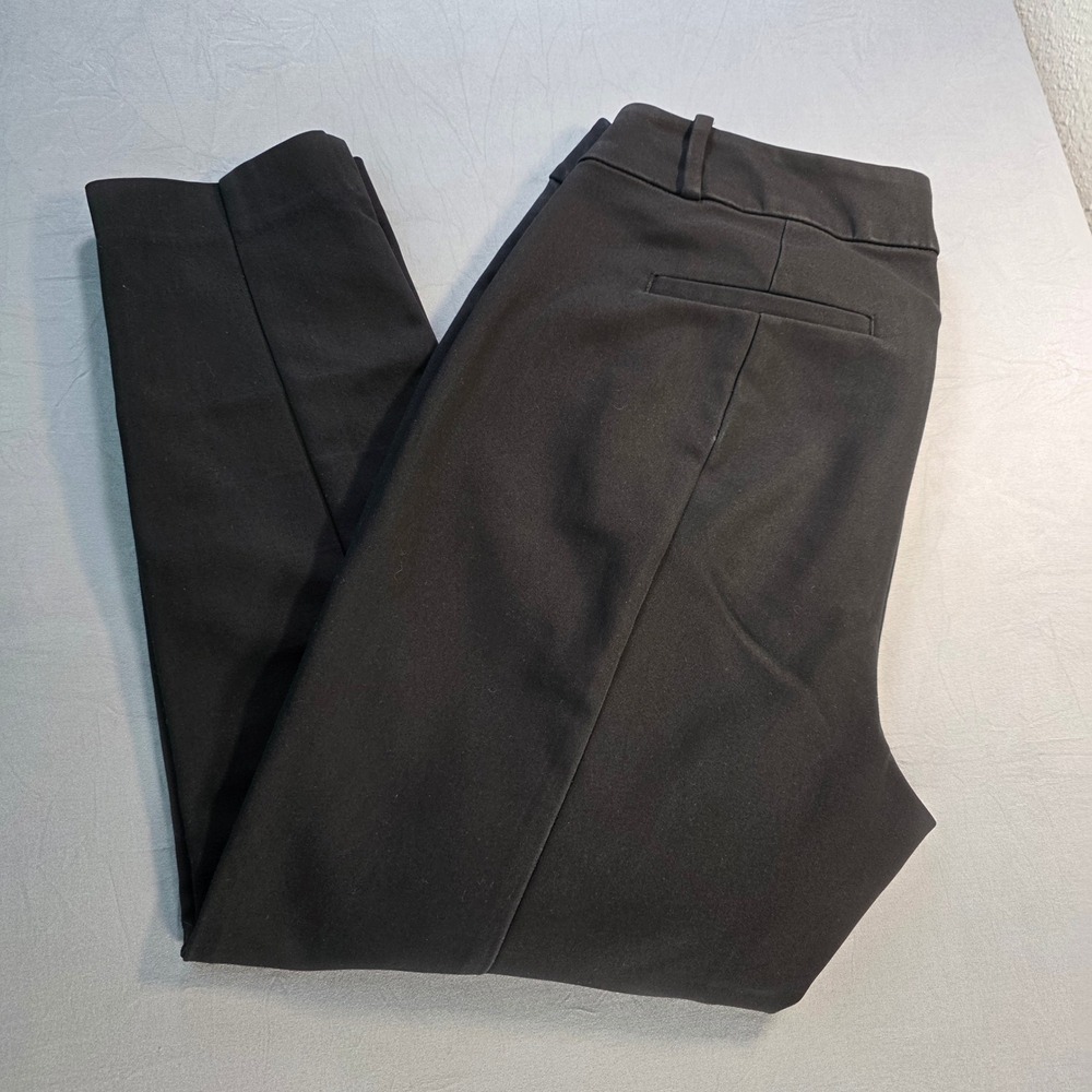 Loft Petites Black Curvy Skinny Ankle Pants Womens 8P Mid Rise Workwear Trousers